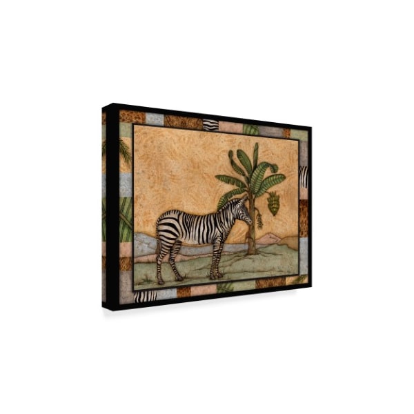 Robin Betterley 'Zebra And Palm Tree' Canvas Art,18x24